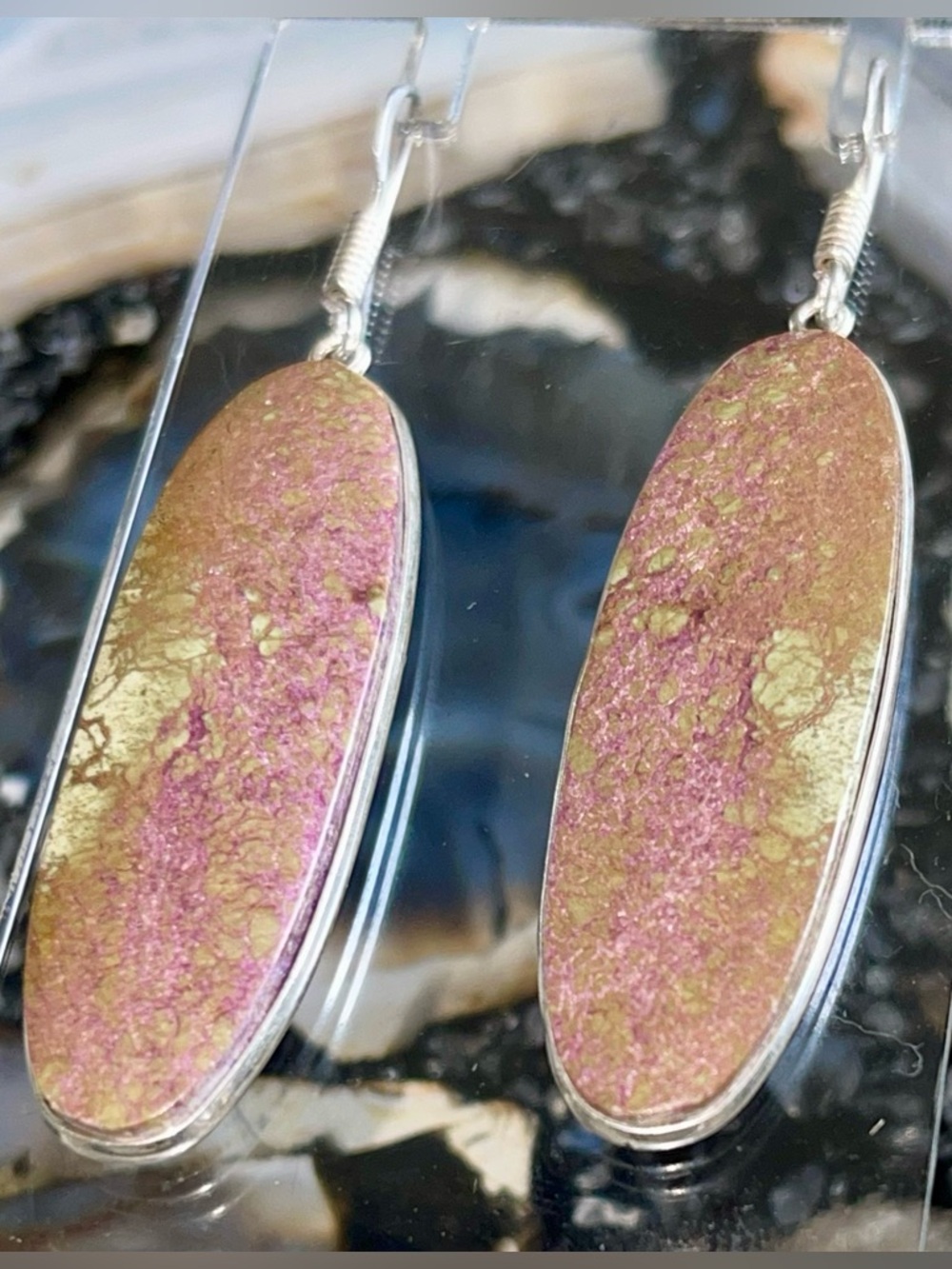 “Peace of Mind Stone” Purpurite Earrings 2”